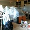 La salle d'étude en travaux